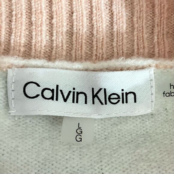 Calvin Klein Blush Pink/ White Sweater / SZ: L / NWT - Picture 5 of 7